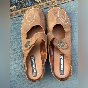 Romika Tan leather clogs size 41 Women’s (US 9.5)